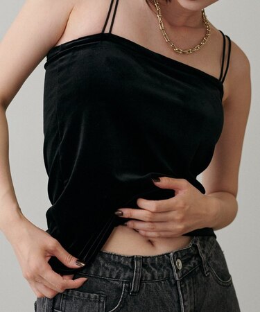 【LARUTA】カップ付きベロアキャミ