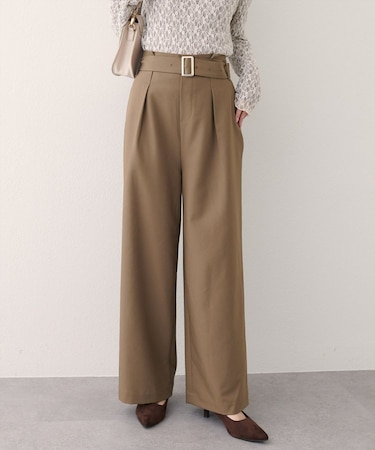 【EVERY VERY NICECLAUP】バックルベルト付きタックパンツ