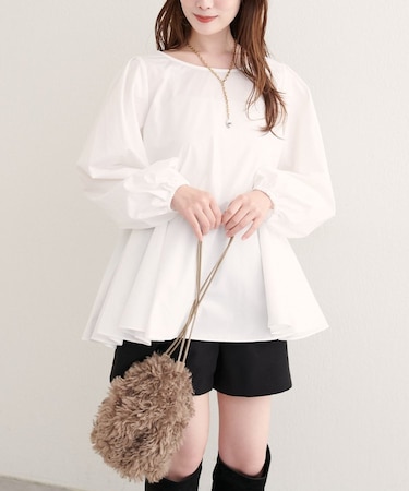 【natural couture】フレアヘムブラウス