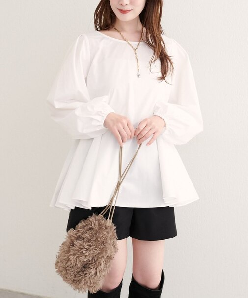 【natural couture】フレアヘムブラウス