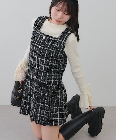 【RMAF】ラメツイードミニ丈ジャンスカ