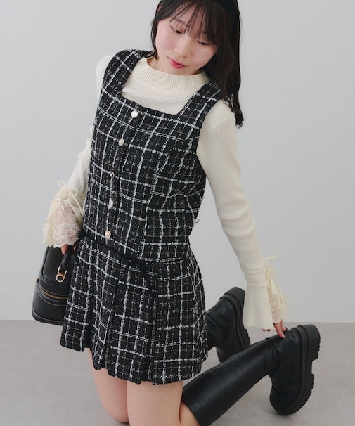 【RMAF】ラメツイードミニ丈ジャンスカ