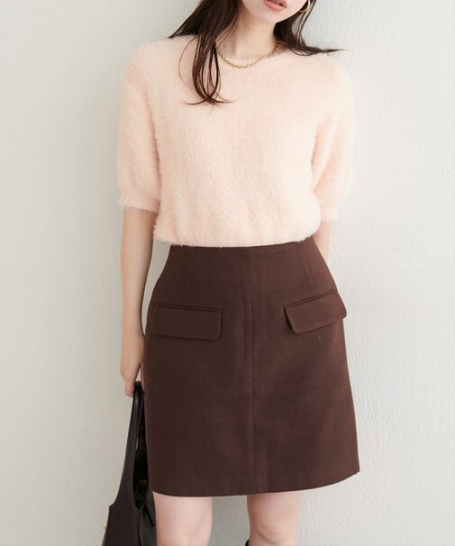 【EVERY.VERY niceclaup】フェザーヤーン半袖ニットプルオーバー