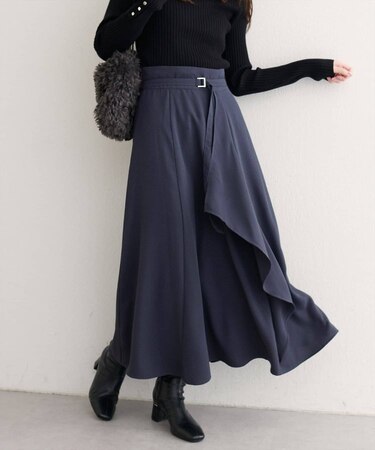 【EVERY.VERY niceclaup】ウエストベルト付きラッフルスカート