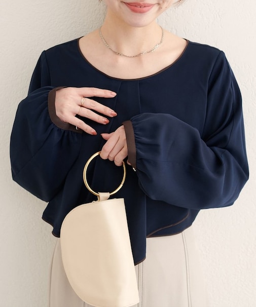 【Every very】アシメパイピングボウタイブラウス