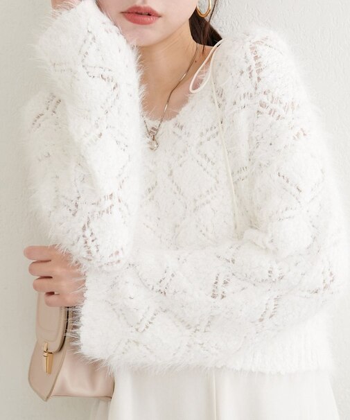 【EVERY.VERY niceclaup】ロンバス柄ファンシーニット