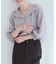 【natural couture】オープンカラー袖口シャーリングブラウス
