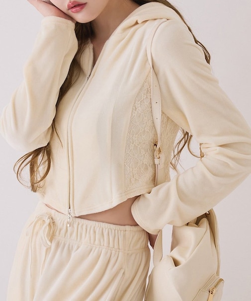 【one after another】ベロアパーカー