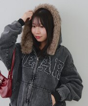 【RMAF】丈違いファー付フードブルゾン