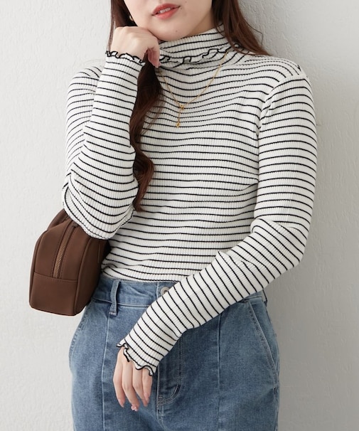 メロータトルリブニット