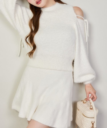 【one after another】2way肩あきシャギーニット