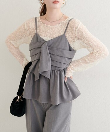 【natural couture】リボンビスチェ＋レースメロウＴＳＥＴ