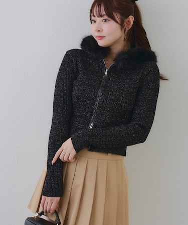 冬の旬顔トレンドitem♪【RMAF】キラキラケーブルファーパーカー