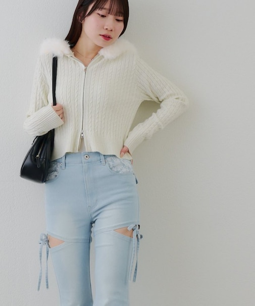 冬の旬顔トレンドitem♪【RMAF】キラキラケーブルファーパーカー