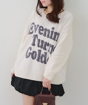 もこもこ愛されニット【RMAF】ベロアモールロゴニットプルオーバー