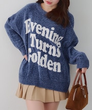 もこもこ愛されニット【RMAF】ベロアモールロゴニットプルオーバー