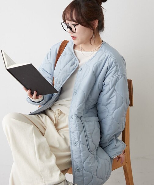 人気シリーズ！軽くてあたたか、パイピングキルトジャケット