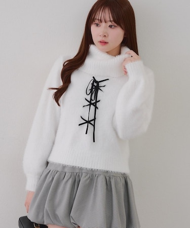 フェザーレースアッププルオーバー