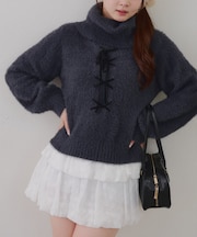 フェザーレースアッププルオーバー