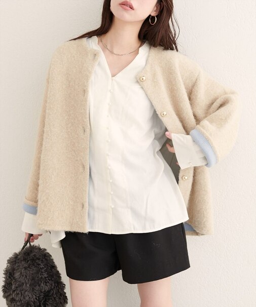 【EVERY.VERY niceclaup】ボタン開きゆるシャツブラウス