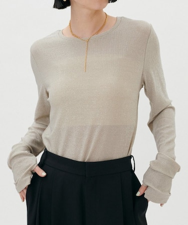 【LARUTA】ラメフライスクルーネックプルオーバー