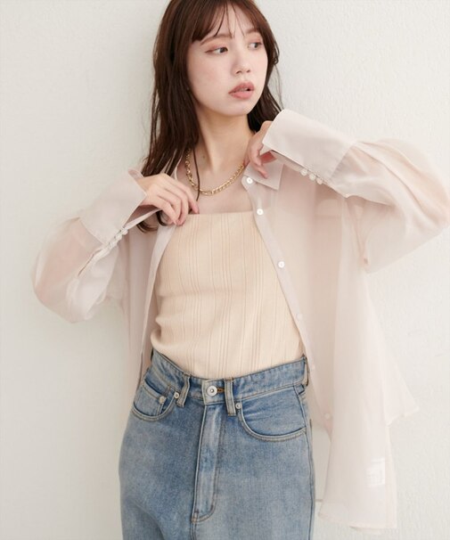 【natural couture】バックフレアシャツ