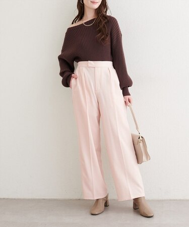 【natural couture】タックスラックスパンツ