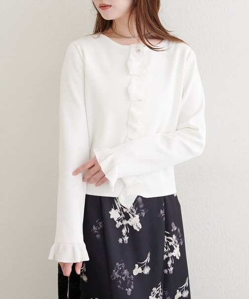 【EVERY.VERY niceclaup】フリルディティールカーディガン