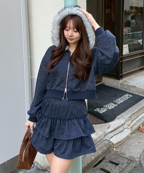 春もマストバイ！【RMAF】ピグメント風フードファーパーカー