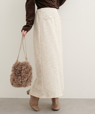 【natural couture】ストレッチツイードタイトスカート