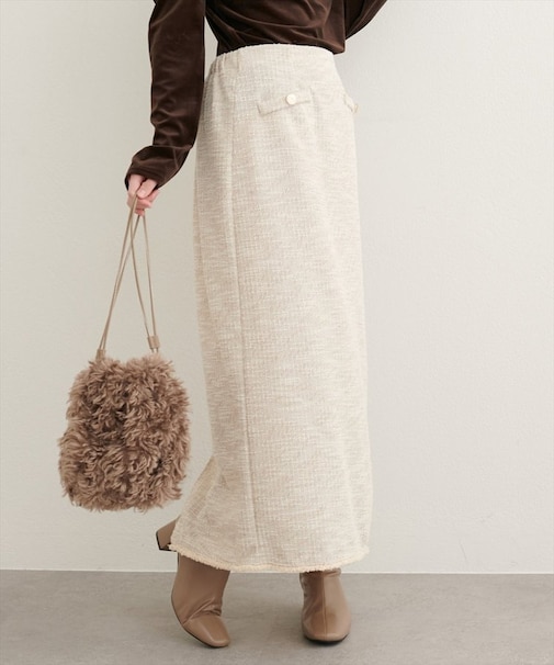 【natural couture】ストレッチツイードタイトスカート