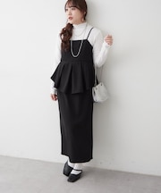 ハレの日にも♪【2枚SET】テレコインナー＆ペプラムキャミワンピース