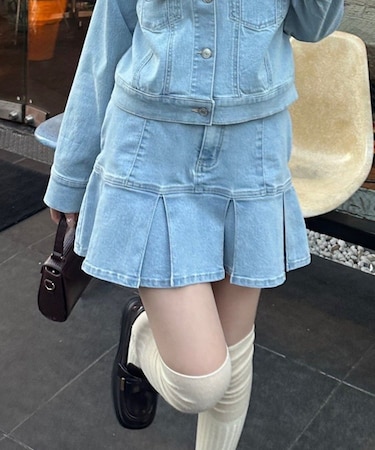 【2026SS】デニムプリーツミニスカート