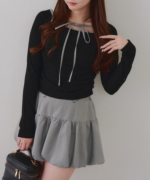 【2026SS】マルチwayトップス+バルーンミニスカートセットアップ