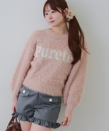 キラリロゴフェザーニット