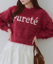 キラリロゴフェザーニット