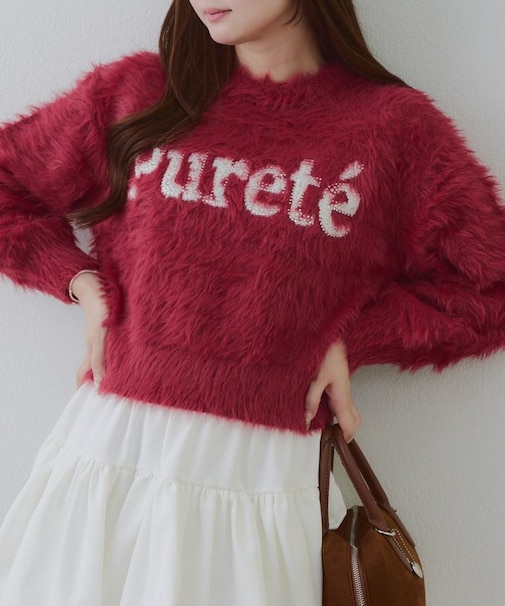 キラリロゴフェザーニット