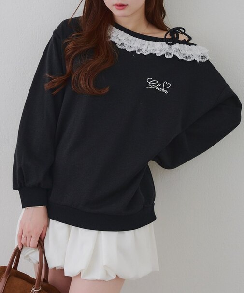 【2026SS】【丈違い】ラメ裏毛ワンショルプルオーバー