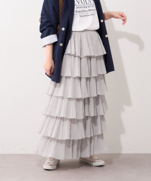 【2026SS】シフォンプリーツティアードスカート