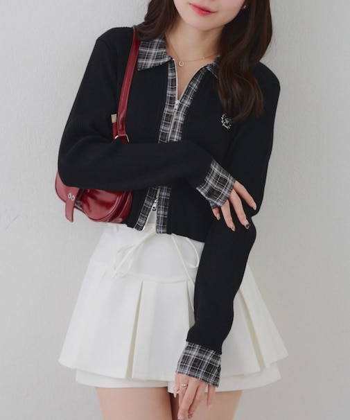 シャツドッキングWZIPカーディガン