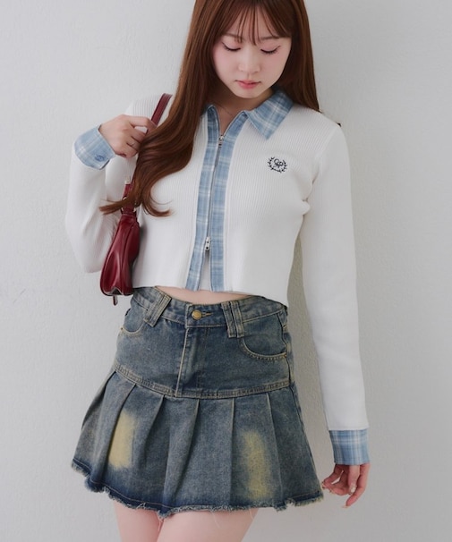 シャツドッキングWZIPカーディガン