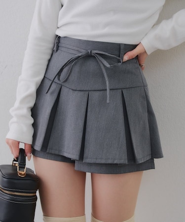 【2026SS】リボン付プリーツスカパン