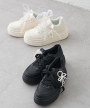 《カスタム可能◎》チャーム付チュールリボンスニーカー
