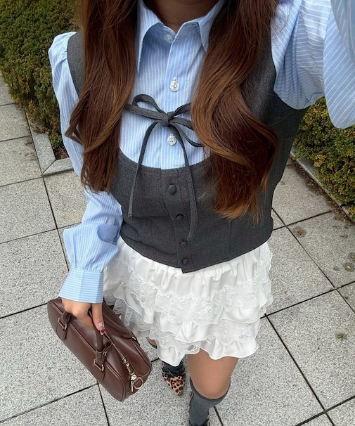 【continuer】【SETUP】ドッキングリボンブラウス