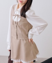 【continuer】【SETUP】ドッキングリボンブラウス