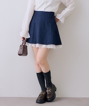 【continuer】【SETUP】裾レースミニスカート