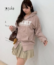 レースロゴ丈違いパーカー