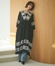 【nane】【India Series】エスニック刺繍楊柳ワンピース