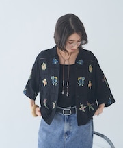 【nane】【India series】パッチワーク刺繍シャツブラウス