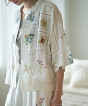 【nane】【India series】パッチワーク刺繍シャツブラウス